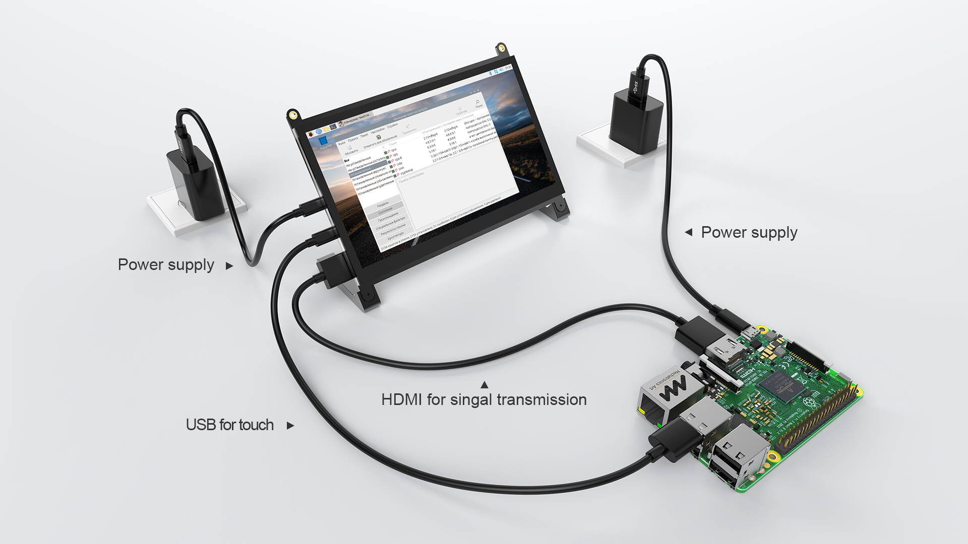 7 inch draagbare touchscreen monitor voor Raspberry Pi 4, IPS capacitief touchscreen 1024x600 LCD gaming uitbreiding tweede monitor 7 inch draagbare touchscreen monitor voor Raspberry Pi 4, IPS capacitief touchscreen 1024x600 LCD gaming uitbreiding tweede monitor
